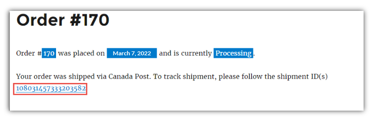 Order placed