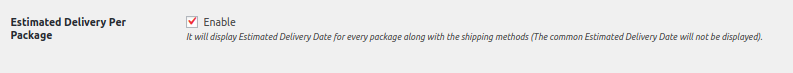 Delivery Date Per Package
