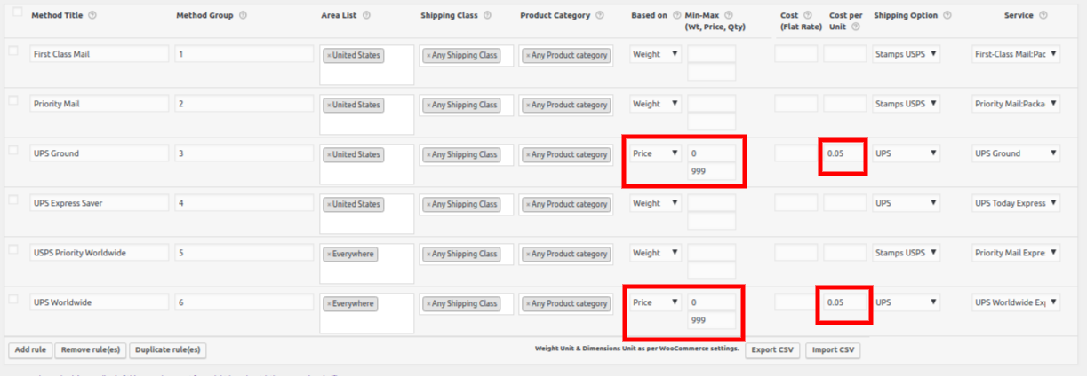 Shipping Rules with Price Adjustment