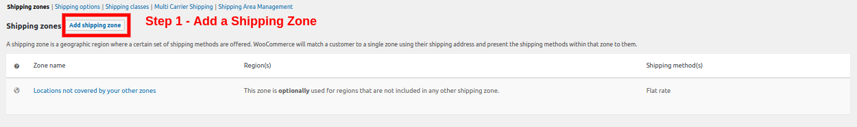 Add Shipping Zones