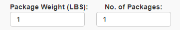 package weight and number of packages