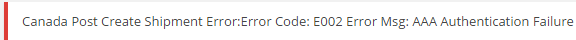 Shipment error
