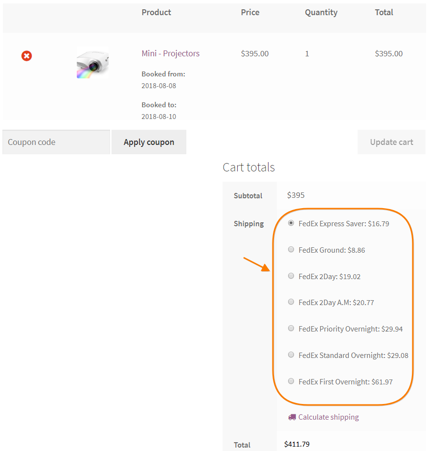 shipping rates