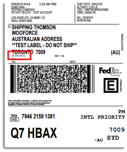 shipping labels