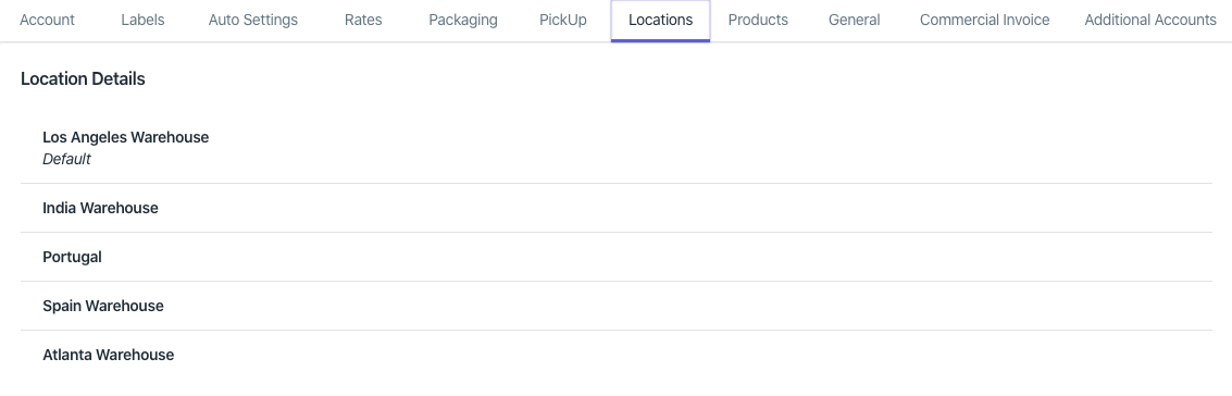 Shopify FedEx Default location