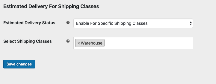 Show delivery dates for a shipping class