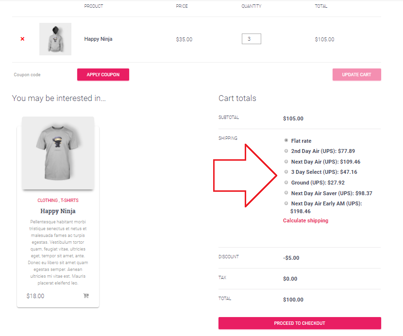 cart page