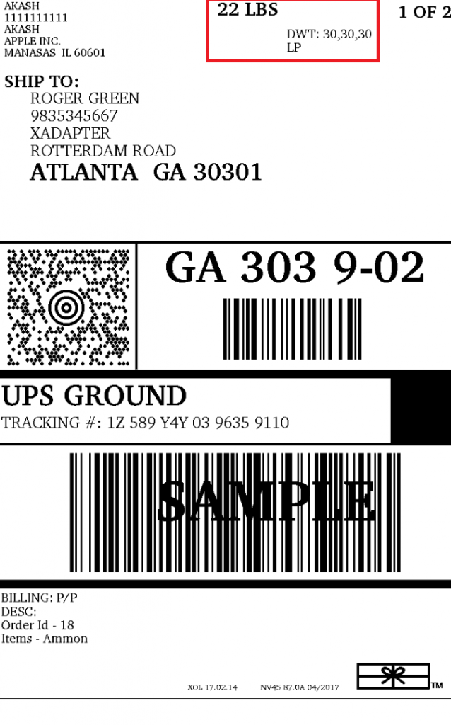 UPS Shipping labels 2