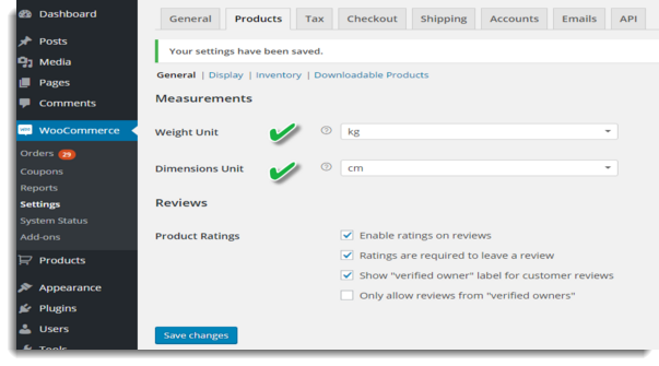 Units will be fetched from the WooCommerce plugin 