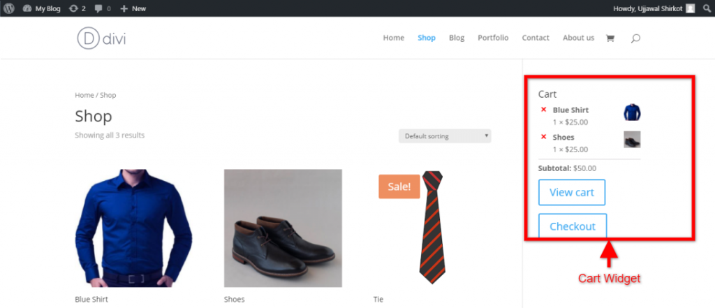 divi theme woocommerce