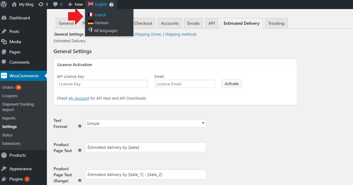 woocommerce estimated delivery