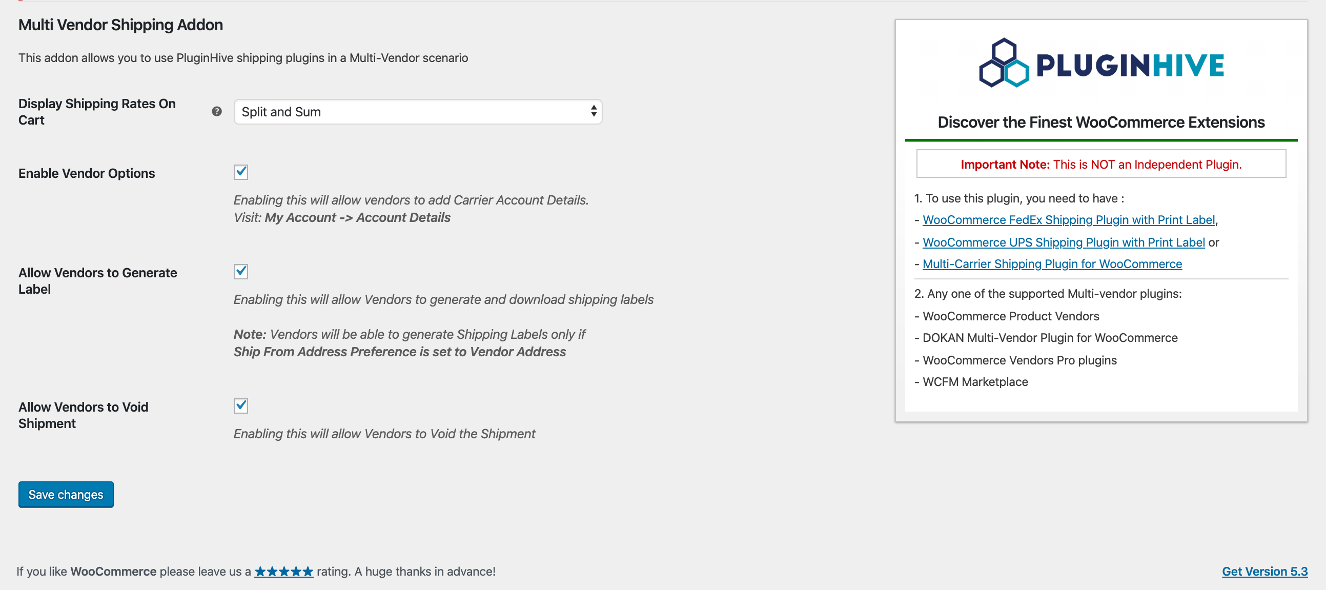 woocommerce multi vendor shipping addons