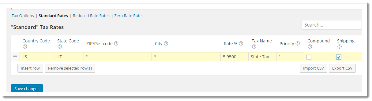 woocommerce tax settings